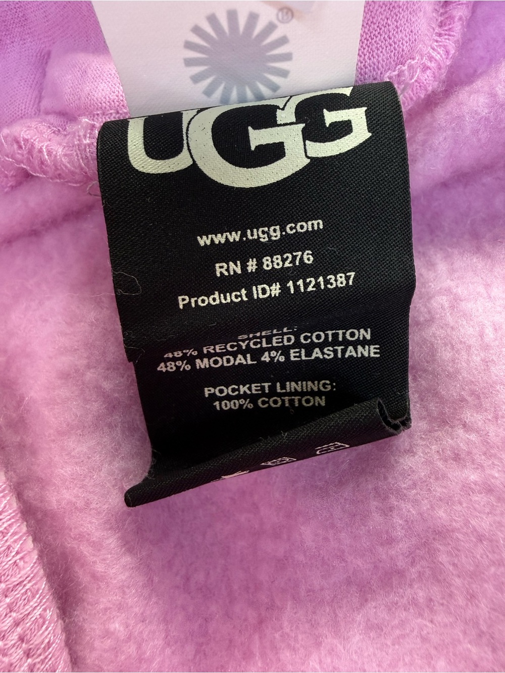 UGG Pink Fleece Logo Drawstring Joggers Sweatpants Large - Picture 5 of 8